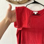 J.Jill  PureJill Soft Touch Cotton Long Sleeve Tunic Pullover Top Shirt Red S Photo 3