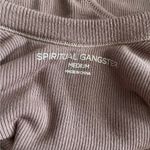 Spiritual Gangster  Ribbed Knit Scoop Neck Bodysuit Mauve Size Medium Photo 5
