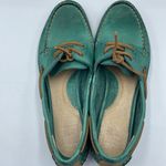 Frye  Quincy Teal Leather Boat Shoe Photo 4