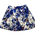 White House | Black Market  Skirt Blue White Floral Pleated, Sz 12 Photo 6