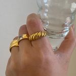 Croissant ring stacking ring stackable ring gold ring bold ring Photo 3