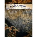 ZARA  Trafaluc Women's Mock Turtleneck Shirt Medium Black Gold Tan Baroque Damask Photo 3