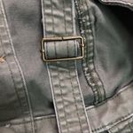 SO  Juniors Olive Green Button Front Pinafore Denim Mini Dress Photo 7