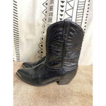 Vintage Black Leather Cowboy Boots 8.5 Western Quiet Luxury Rodeo Country Cowgir Photo 3