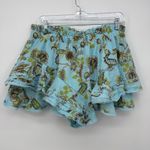 Aerie Rock & Ruffle Blue Multicolor Mini Ruffle Skirt Skort Tropical Cotton L Photo 6