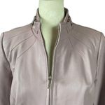 Bradley By Bradley Bayou long sleeve zip up soft rose pink/purple leather jacket Photo 7