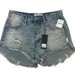 One Teaspoon Le Wolves Distressed Cutoff Jean Shorts High Rise Size 24 US 2 NEW Photo 0