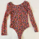 WAYF pink floral scoop back bodysuit small Photo 1