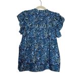 Tuckernuck Ro’s Garden Blue Floral Flutter Sleeve Top Women’s Size S Photo 2