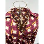 NWT cupcakes and cashmere maroon printed faux wrap blouse size Small Photo 7