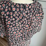 Saloni Women's Size 10 Silk Mini Dress Batik Dot Print Party Cocktail Black Photo 3