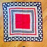 Patriotic Red White Blue Silk Scarf, Polka Dot Photo 5