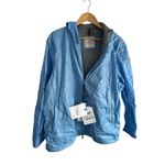 Moncler  Wuisse Rain Jacket Hooded‎ Coated Cotton Blend XXL Light Baby Blue Photo 4