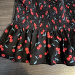 No Boundaries  XL Cherry Smocked Crop Top Sweetheart‎ Bodice Y2K Summer Retro Photo 1