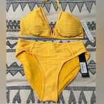 Nicole Miller Yellow Bikini Two Piece Set Swimsuit Size 10 bottom size 12 top Photo 1