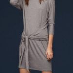 Babaton  The Group Aritzia Grey Jersey Knit Tie Dress Womens L Casual Minimalist Photo 11