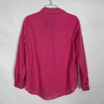 Chaus Sport Womens Shirt Small Linen Cotton Bold Beachy Lagenlook Coastal Dressy Pink Photo 5