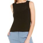 Theory ᯾ Crochet Sleeveless Knit Layer Sweater Shell ᯾ Black Semi Sheer ᯾ Medium Photo 0