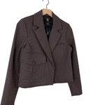 House Of Harlow Plaid Cropped Blazer Brown Sz XS Photo 4