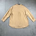 Textured Button Up Shirt Women 0XL Relaxed Fit Vacation‎ Travel Academia Tan Size 0X Photo 2