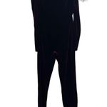 House Of CB Salima Feather Trim Off The Shoulder Long Sleeve Velvet Jumpsuit Photo 6