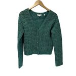 Vince Marled Crochet Knit Cardigan Teal Cotton Chic TV Chicago Fire Size M Photo 1