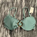 Shade & Shore Teal Bikini Top with Tortoise Ring Size 34DD by Shade Shore Photo 0