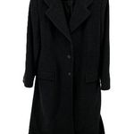 Vintage Evan Picone Trench Coat Alpaca Mohair Wool Double Breasted Notch Lapel S Black Photo 0