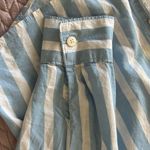 Old Navy  The Boyfriend Shirt Light Blue and White Striped Button Down Shirt Photo 2
