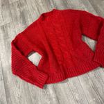 Treasure & Bond  Vibrant Red Cable Knit Sweater Photo 5
