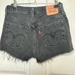 Levi's  501 Black Denim Shorts Women's Size 27 Frayed Hem Button Fly‎ 56327-0112 Photo 2
