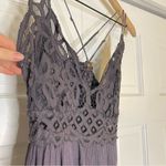 Free People  Adella lace mini slip dress in the color, charcoal size medium Photo 5