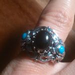 Artisan Crafted Elite Shungite Sleeping Beauty Turquoise Sterling Silver Ring Photo 1