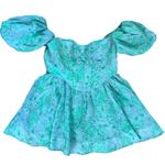 Bardot  Kiah Puff Sleeve Green Floral Corset Mini Dress Size 12 Photo 3