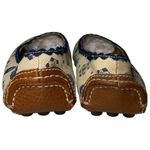 The Original Car Shoe Women’s Size 38 7 Cream Navy Blue Canvas Driving Shoes Photo 4