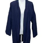 Eileen Fisher  Open Front Cardigan Women’s Size Small Navy Organic Cotton Photo 0