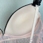 Cinema Etole Pink & Black Contour Cup Sheer Lace Sleep Dress Nightie L Size L Photo 3