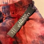 Leggings Depot Tie-Dye Shorts Pink and  Blue 1X Photo 1