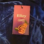 NWT Sapphire Blue Velvet &‎ Black Lace Maxi Dress Whimsigoth Gothic Witchy Photo 3