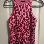 💖 Tucci Pink Brush Stroke Printed Sleeveless Blouse Photo 1