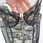 Victoria's Secret Lace & Mesh Bustier Black White Size 34B Photo 5