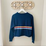 Brandy Melville  Striped Long Sleeve Crop Top Blue Sz OS Photo 7