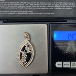 Sterling Silver Vintage 925 Signed Teardrop Oval Black Onyx Leaf Pendant 14.5g Photo 12