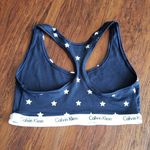 Calvin Klein NWOT  Navy White Stars Womens Unlined Cotton Bralette Size Medium Photo 1