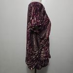 Worthington 1X Burgundy Abstract Print Ruched V Neck Short Sleeve Top Plus Size Photo 3
