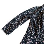 Arefeva Floral Print Dress Mock Neck Cropped Sleeve Flowy Size Medium Women's Black Photo 6