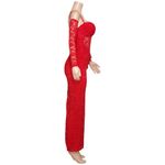 Nookie Lene Lace Maxi Dress W/ Gloves, Red, Small Photo 13