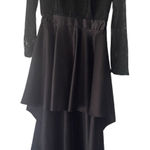 Witchy Women's Size Large Black Lace Vampire Goth High Low‎ Satin Dress Photo 0