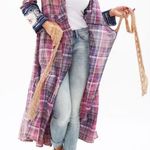 Aratta Silent Journey Boho Plaid Purple Pink Wrap Dress Size XS Photo 0