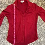 EXPRESS Petite Slim Fit Red Portofino Shirt Photo 9
